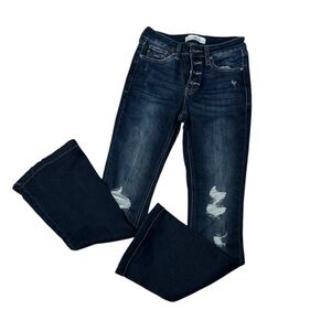 Kancan Button Fly Boot Cut Jeans